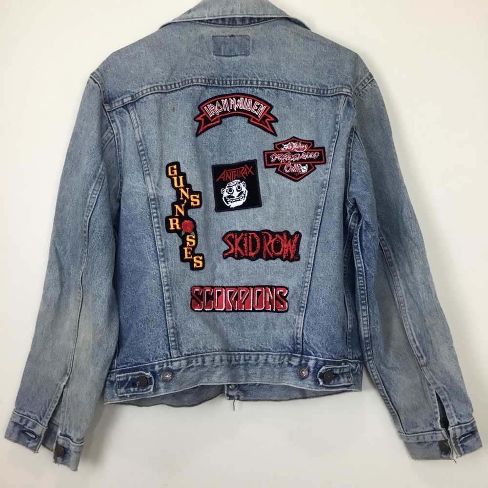 VTG LEVI’S Custom Americana Patches Denim Jean Jacket 80s 90s Mens 42
